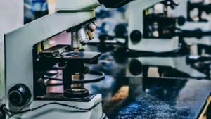 Representative laboratory equipment and microscope environment
